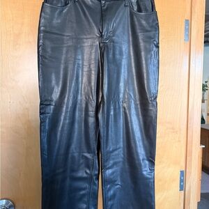 Abercrombie & Fitch High Rise Black Leather Pants